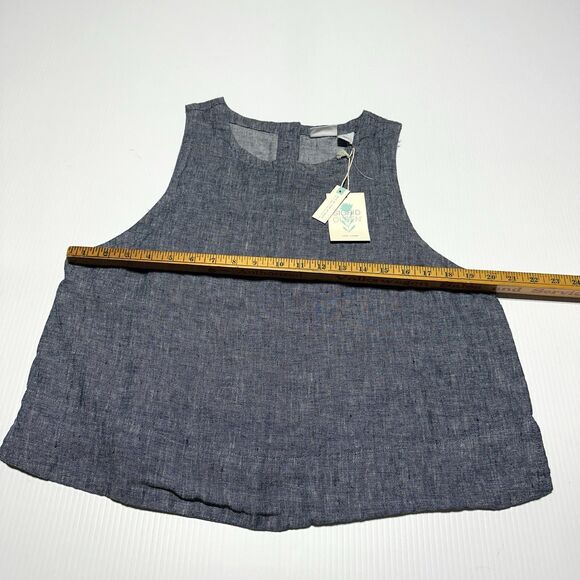Sigrid Olsen 100% Linen Top Women’s size L Large Sleeveless Blue NWT - Picture 8 of 9